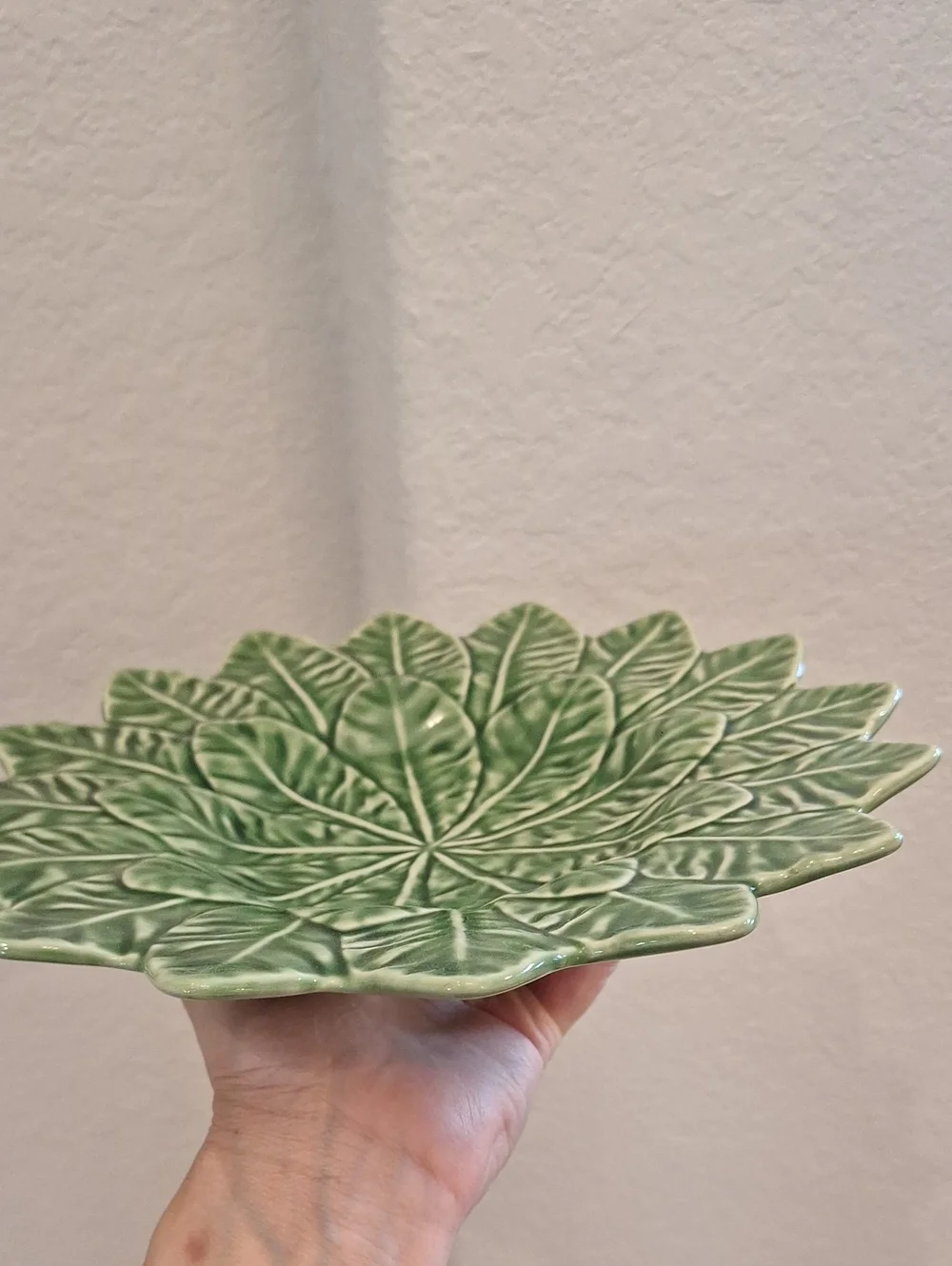 Bordallo Pinheiro For Pier 1 Majolica Cabbageware Plate Green